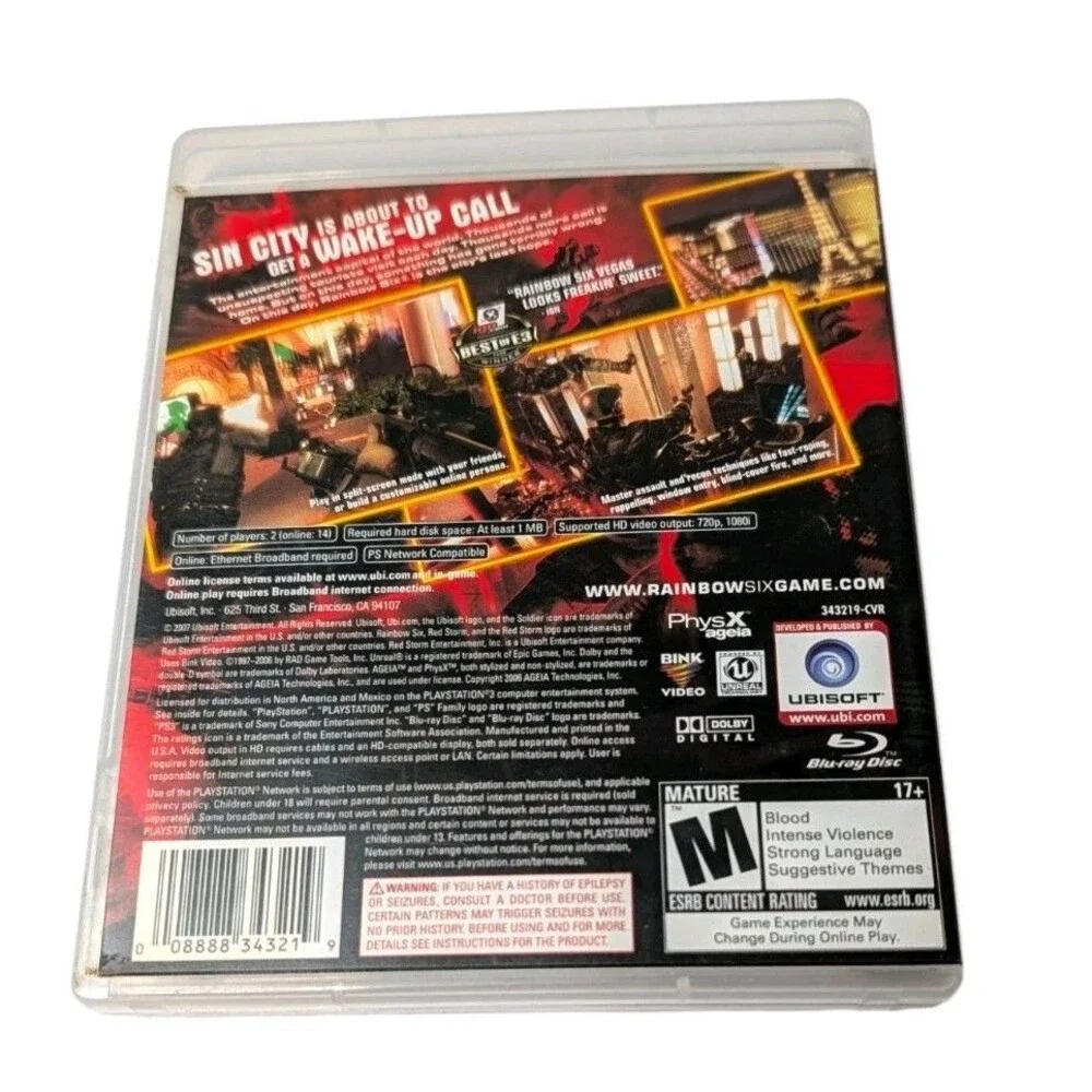 Tom Clancy's Rainbow Six Vegas PS3 PlayStation 3 Complete CIB